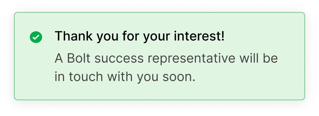 Thank you for your interest confirmation banner